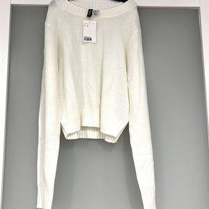 White knit sweater